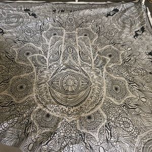Black and white tapestry